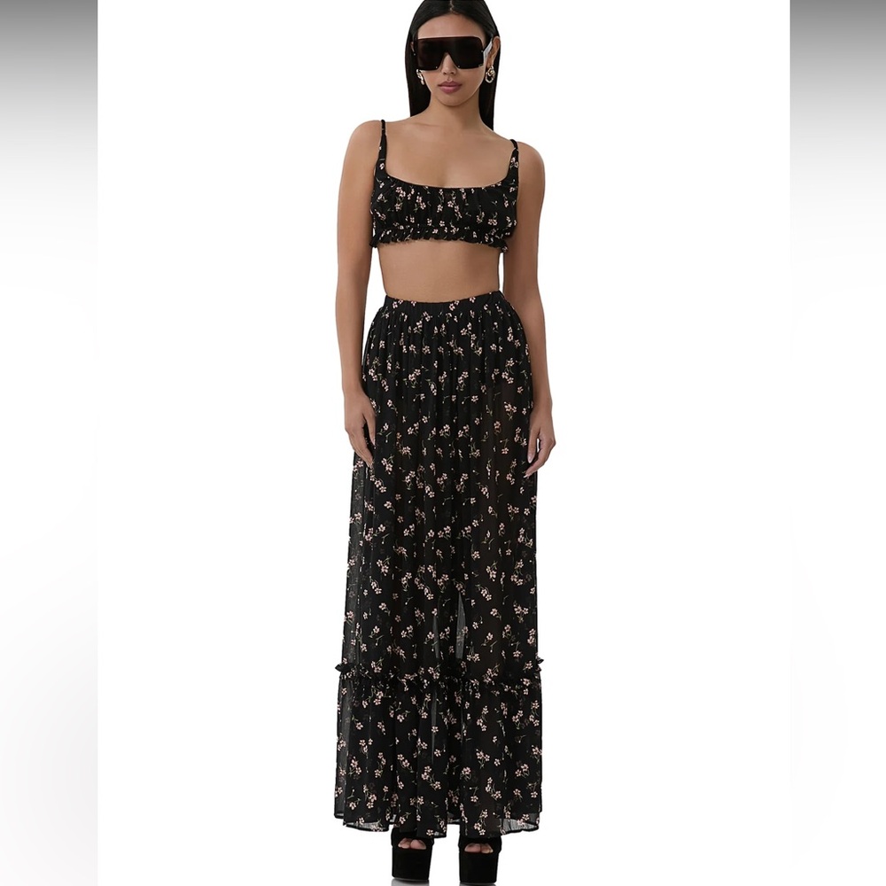 NWOT AFRM Allegra Floral Maxi Skirt In Delicate Ditsy Size M